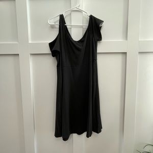 SHEIN curve asymmetrical cold shoulder dress!